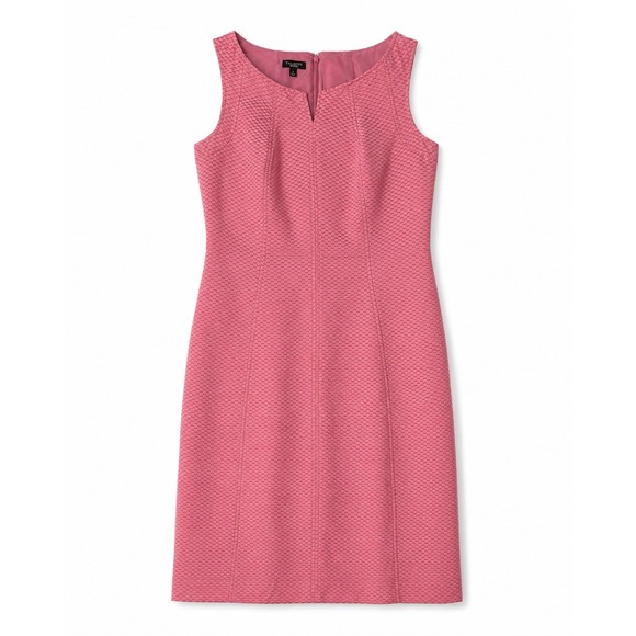 Talbots Dresses & Skirts - Talbots Cotton Silk Sleeveless Pink Dress Size 6 Knee Length Lined Sheath Career